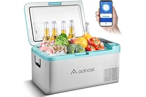 AAOBOSI 20L Frigoriferi Portatile, Elettrico Frigo 12/24 V DC,APP Control Compressore Coolbox, Elettrico Congelatore Portatile per Auto Camion Picnic Campeggio da -20℃ a 20℃