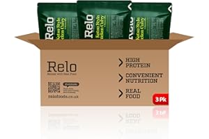 Relo Katsu Style Chicken Curry | 350g Ready-to-Eat Survival Food Pouches | Camping Food Pouches with High-Protein (44g), High-Fibre, Low-Fat, Low-Sugar, Low-Cal, Low-Carb, Keto-Friendly (3 Pack)
