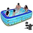 Styxon Swimming Pool 5 Feet 3 Stripped Inflatable Portable Round Space Ship Swimming Pool for Spa Adults Kids Outdoor Indoor with Free Electric Pump