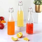 CELLO Aquaria ग्लास पानी की बोतल दैनिक उपयोग के लिए 3 पीस का सेट 1000 ml, पारदर्शक | टिकाऊ फ्रीजिंग और फ्रिज सुरक्षित, लीकप्र