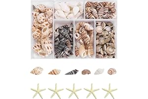 KVBUCC 105 Seashell Decorations, Spiral Shells, Starfish Decorations, Fish Tank and Vase Fillers, Craft Decorations, Furniture Decorations, DIY Decorations, Suitable for Beach Theme Parties