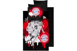 FC Bayern München, biancheria da letto double-face Allianz Arena 135 x 200 + 80 x 80 cm, 100% flanella di cotone flanella di qualità, calcio FCB Record tedesco Mia san Mia san Mia