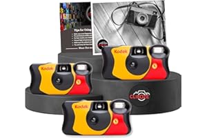 Clikoze Disposable Cameras Multipack - Includes 3 Pack Kodak Funsaver Single-Use 35mm Cameras with 39 Exposures and Clikoze Photography Tips Card