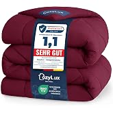 CozyLux Duvet 135 x 200 cm Bordeaux, Duvet Bed 80 | Duvet Filling 300 g/m&sup2;, 100% Microfibre, OEKO-TEX 100, with 4 Corner Loop