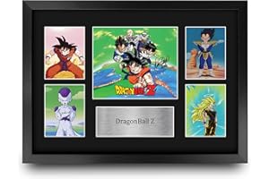 HWC Trading Dragonball Z Gifts Printed Signed Autograph Presentation Photo Montage Display for TV Show Fans - A3 Framed