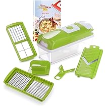 Affettatrice Nicer Dicer Mando - 12 Pezzi Con 6 Lame Intercambiabili - Per Verdure, Frutta - Taglio A Fette E Julienne - Sicuro E Facile - Foto 2