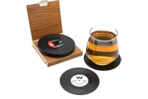 JTOOYS Posavasos Retro con Discos de Vinilo, de 6 Posavasos para Bebidas Posavasos de Redondos para Vasos diseño Retro de Discos de CD Posavasos Lavable y Antideslizante para café, té, Cerveza, casa y Bar