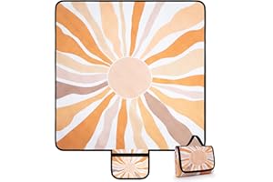‎JOPEE Jopee Groß Outdoor Picknickdecke, 200 x 200cm Wasserdicht Faltbare Stranddecke für 4-6 Personen, Leicht und Tragbar Campingdecke mit Tragegriff, Sandfrei Strandmatte für Strand, Picknick- Bohemian