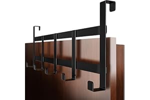 4smile Porte-manteau pour porte - crochet porte en inox, noir, peu encombrant - suspension compacte, attache robuste
