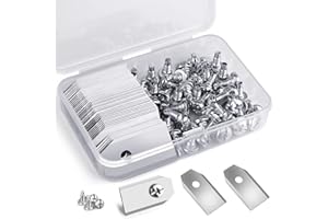 Rhinocerosdance Lame Robot Tagliaerba 45 Pezzi Argento 0,75 mm Universale Vale per Tutti Husqvarna Automower, Gardena, Yardforce Robot Tagliaerba, Lama di Ricambio per Robot Rasaerba con Viti