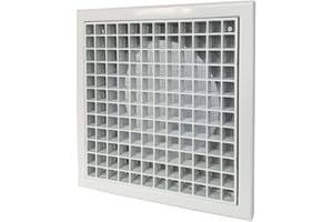 GEFONG Rejilla de Ventilación de Pared 5 Pulgadas 125mm con Malla Antiinsectos para Secadoras Ventilaciones Baño y Techo Extractores Plástico Blanco 1 Pieza