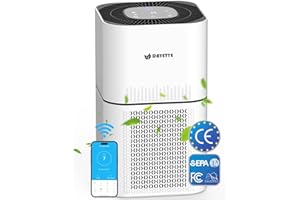 DAYETTE Smart Wifi Air Purifiers for Home Large Room Bedroom Up to 120 m², HEPA Filter with Real Time Air Quality Sensor for Allergies, Dust, Odors, Pet, Pollen