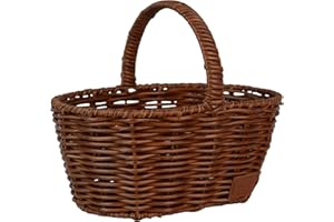 UNUS Cestino per la spesa per bambini, in vimini, per il negozio, cestino da picnic, marrone