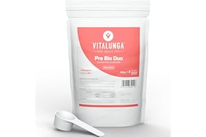 VITALUNGA HIGH QUALITY LIFE Inulina In Polvere (Fibra Prebiotica di Inulina da Cicoria + Fos) 500g Vegan Senza Glutine Migliora la Vitalità e Funzionalità Intestinale Vitalunga
