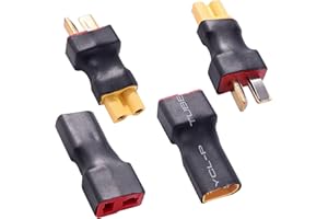 Lyeteung 4 Pièces T-Plug à XT30 Adaptateur, T-Type Mâle / Femelle à XT30 Mâle / Femelle Adaptateur, pour Batterie LiPo RC