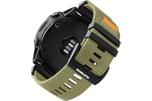 Bandletic 26mm Correa Compatible con Garmin Fenix 6X Pro/6X/Fenix 8 51mm/Fenix 7X/7X Pro/5X/Plus, QuickFit Nylon Militar Sport Duradero Muñequera para Instinct 2X Solar/Fenix 3/HR/Epix Pro 51mm