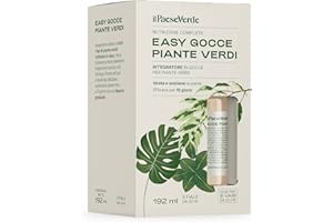 IL PAESE VERDE Easy Gocce Piante Verdi. Concime in Fiale per tutti i tipi di Piante Verdi. 6 fiale di fertilizzante da 32ml pronte all'uso.