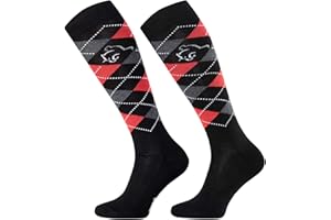 TODO Comodo STPDJ Calze Equitazione Donna, Uomo, Bambina | Calzini da equitazione ragazza ragazzo a scacchi lunge in cotone