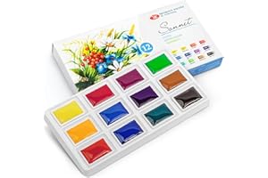 Sonnet Set Colori Acquerello | 12 Acquerelli Per Pitture Floreali e Botaniche | Da Nevskaya Palitra