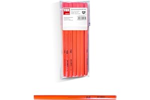 Tox Matita da Falegname Neo, Ovale-Quadrata, Colore Neon Arancione, Durezza Media, per Linee Larghe 1-2 Mm, non Temperata, Lunghezza 250 Mm, 09790100