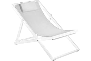 Duramax Marco con Honda Newport Blanco, 3 Asientos reclinables con cómodo reposacabezas, Cubiertas Plegables, Patios, Piscinas, Playa y más, Silla para tumbonas de jardín, con reposacabezas