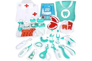 Sanlebi Kids Dentist Play Set, 30pcs Dentist Toys for Kids, Doctors Kit Doctors Set for Kids, Childrens Dentist Game Doctors Play Set, Role Play Toys Educational Toys for 3 4 5 6 Year Old Boys Girls