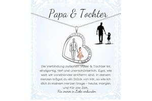 FAOMZQ Vater Tochter Geschenk, Geschenke für Tochter von Papa, Vater & Tochter Kette mit Gravur, Papa Tochter Halskette zum Geburtstag Abschluss Einschulung Weihnachten Kommunion Hochzeitstag