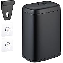 Relaxdays hangende prullenbak, 5 liter, voor keukenkast, badkamer of keuken, uitneembaar bakje, modern afvalbakje, zwart