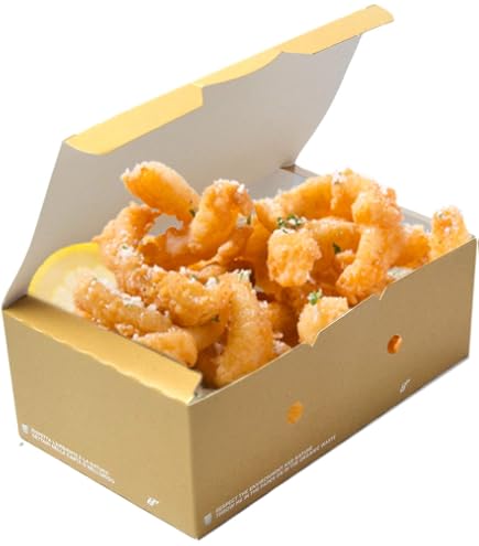 SDG PZ 50 VASCHETTA Bianca in Carta 16x16x9 H con Coperchio RICHIUDIBILE Ideale per L'ASPORTO di CIBI,FRITTURE,PANINI,Patatine