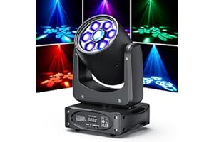 ‎U`KING 150W Moving Head LED Bühnenleuchten Bee-Eyes RGBW Partylichter 3 Prisma 8 Gobos 8 Farben dmx512 DJ Disco Lichter Strobe Funktion Spot Licht für Bar Party Club Hochzeit