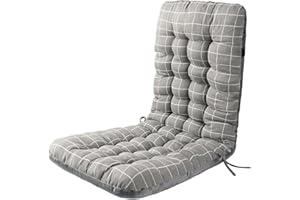 EDIMENS High Back Chair Seat Support Cushion,Recliner Cushions Outdoor Garden Patio Seat Cushion with Backrest Low Back Pain Relief Thick Large Lightweight Patio Seat Pads for Home Office Garden Chair