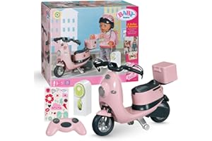 BABY born E-Scooter - Ferngesteuerter Roller inkl. Zubehör - Funktioniert mit Batterien - Geeignet für alle 43cm Puppen