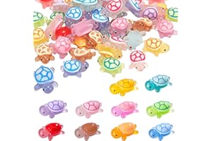 VTYTZZ 50 minitortugas luminosas de resina, pequeñas tortugas, minifiguras de tortugas, para decoración de macetas, bricolaje y paisajes