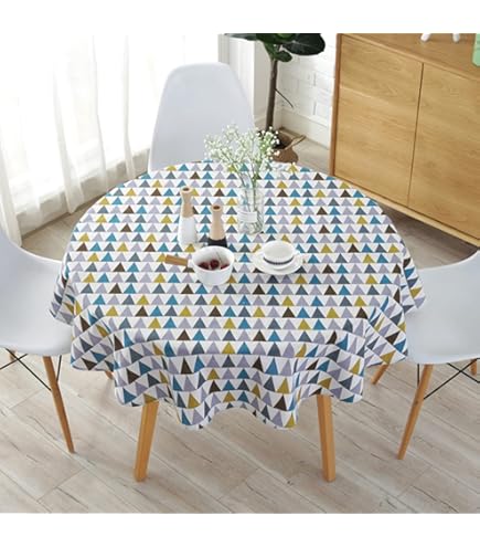Nappe Ronde Diamètre 150Cm Nappe De Table En Lin & Coton