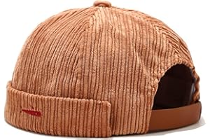 Faringoto Cappello da uomo Skullies & Beanies Docker Cappello Uomo Trawler Fisherman Beanie Brimless Cap Rolled Cuff Retro Sailor Cap