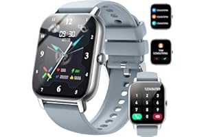 NERUNSA Smartwatch Donna Uomo con Effettua o Risposta Chiamate, 1.85" Orologio Digitale Monitor del SpO2/Sonno, 24H Cardiofrequenzimetro, Impermeabile IP68 Orologi Sportivo, Smart Watch Contapassi Android