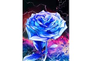 TAASMOOG Diamond Painting 5D Diamond Painting Set DIY Cross Stickerei Malerei Kits 5D Diamant Gemälde Voller Bohrer Diamond Painting für Home Wall Dekorationen 30x40cm (Blaue Rose)