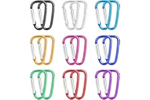 LUFDEGIM 18 małych karabińczyków, karabińczyk, breloczek, mini karabińczyk, breloczki do kluczy, karabińczyk, kolorowy, na kemping, wędkowanie, podróże, wędrówki, plecak