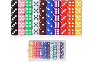 Lvcky 50 Pièces 6 Faces Dice Dot Dice Jeu Barre De Jeu KTV Cadeaux De Fête Assortiment Couleurs 16mm Couleurs Mélangées (Couleurs Mélangées)