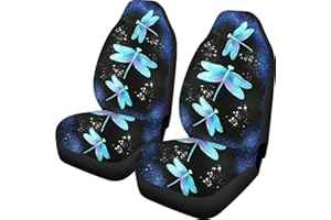 Biyejit Galaxy Dragonfly Car Front Seat Covers Saddle Blanket Elastic Universal Size for Cars, Sedan, SUV, Van, Truck