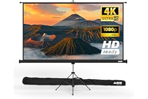 ABIS BEYOND FUTURE ABIS 84" Diagonal Tripod Projector Screen, 2.03m Wide | 16:9 Ultra HD Aspect Ratio | Supports 2K to 8K | Front Projection | Ideal for Home Cinema, Office, Classroom, Travel