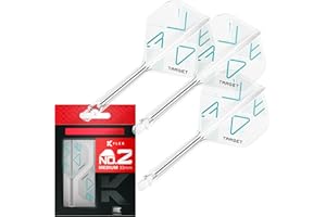 Target Darts K-Flex Rove Ailes et tiges de Fléchettes, N° 2/N° 6 | Lot de 3 Système Intégré d'ailes et de Tiges Kflex, Moulée Tout-en-Un Tige – Disponible en Longueurs Court, Intermédiaire et Moyen