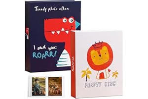 K KAREZOG Fotoalbum, 10 x 15 cm, 2 Stück, kleine Fotoalben, 10 x 15 cm, für 100 Fotos, Baby-Fotoalben, Toplader, Kinder-Fotoalben für Geburtstag, Weihnachten, Familie, Hochzeit, Baby Kinder – Mix -1