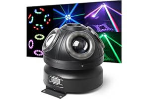 METYONLASER Luz de cabeza móvil, 70 W RGBW 4 en 1 LED luces de escenario de DJ, luces de DJ de rotación infinita con sonido activado para bodas, fiestas de DJ y Live House
