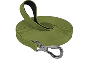 X XBEN Correa Perro Adiestramiento 3M 5M 8M 10M 15M 20M 25M 30M, Correa Impermeable para Perro con Gancho Bloqueable, Correa Perro larg para Nadar, Pasear y Acampar, Robusta y Resistente, Naranja