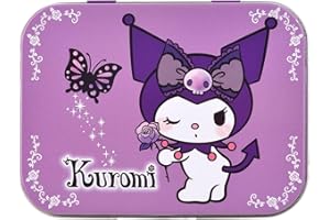 MEVSIM STORE Kuromi Pansements Enfants – Boîte en Métal avec 24 Pansements Colorés – Waterproof & Hypoallergénique – Pansement Enfant pour Peau Sensible – Idéal École, Voyage & Premiers Secours