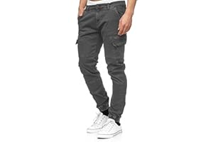 Indicode Hombres August Pantalón Cargo de algodón con 6 Bolsillos