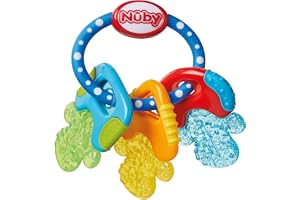 Nuby IcyBite - Anneau de Dentition pour Bébé avec Gel Réfrigérant - Favorise la Vision et Motricité - Atteint les Molaires - Dès 3 Mois