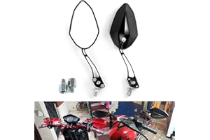 APEBAZY Espejo retrovisor universal para manillar de motocicleta, espejo retrovisor lateral convexo, con tornillos de 8 mm y 10 mm, para scooter, moto, bicicleta eléctrica, Cafe Racer, Cruiser Sportster