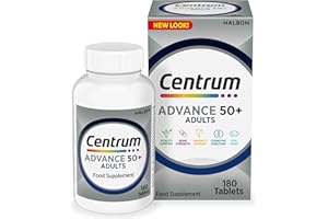 Centrum Advance 50+ Tablets Multivitamin & Mineral Supplements, with 24 essential nutrients, including vitamin D, C, Zinc, 180 ct